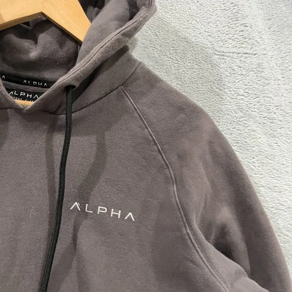 Alpha Clothing Hoodie Mens‎ L Essential Comfort Fleece Gray Pullover
